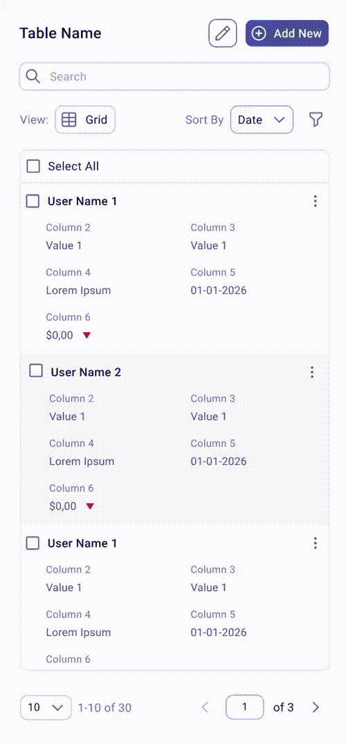 Compact mobile pagination with Previous / Next controls
